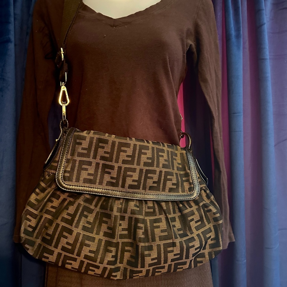 Authentic Fendi Zucca Chef Shoulder Bag